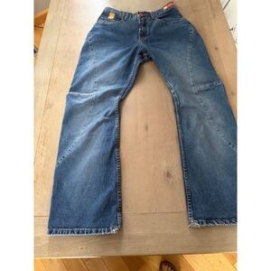 Mojeans Maurice Malone Vintage 90s Baggy Wide Leg Blue Denim Jeans Mens 32 M0667